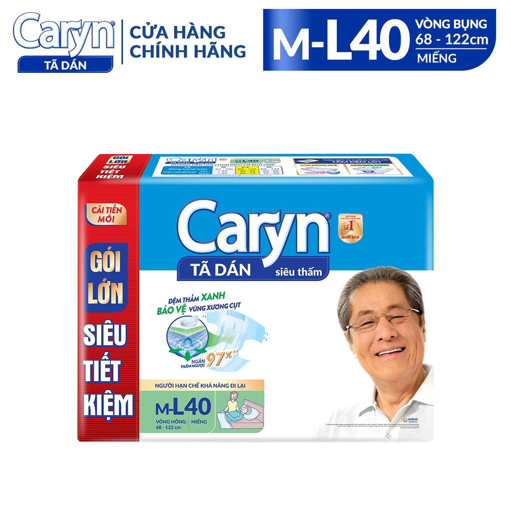 TÃ DÁN NGƯỜI GIÀ CARYN SIZE ML40 MIẾNG