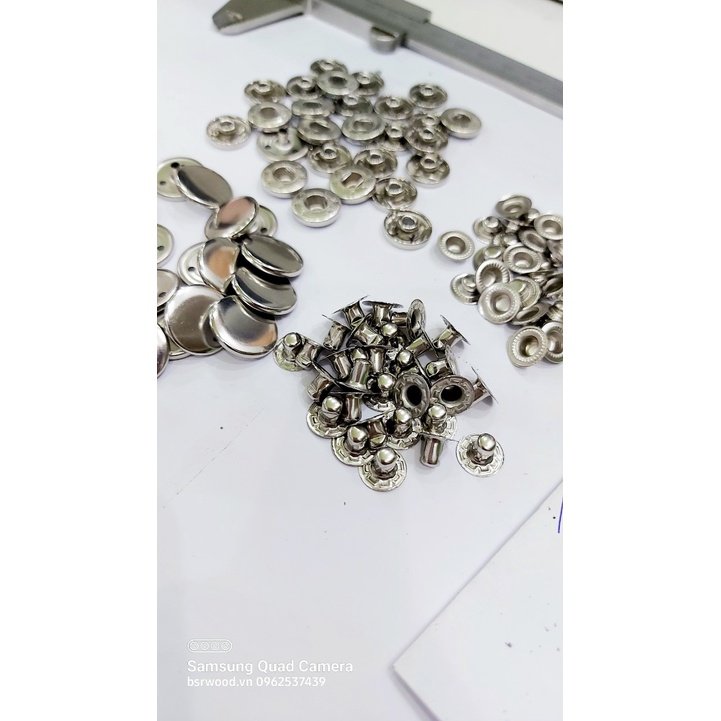 Nút bấm 4 thành phần  Cúc bấm áo khoác Loại 17mm Bằng thau không gỉ Màu bạc, vàng, đồng, đen Phụ liệu may mặc