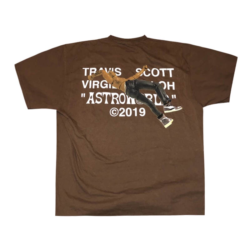 Áo Thun Ngắn Tay In Hình TRAVIS SCOTT Virgil AJ1 Phong Cách hip hop Cho Nam Và Nữ AJ4