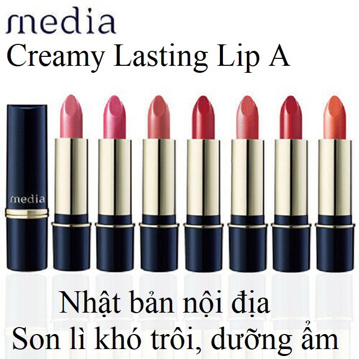 Son lì dưỡng môi Kanebo Media Creamy Lasting Lip A nội địa nhật 3g