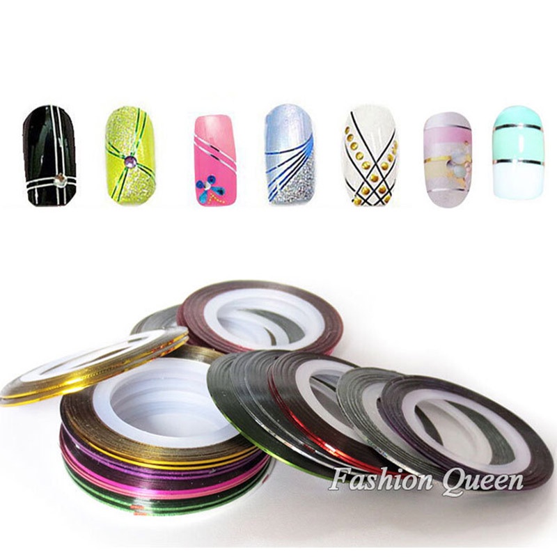 Set 10/20/30 cuộn line nail mix các màu sắc - line trang trí móng tay đa phong cách