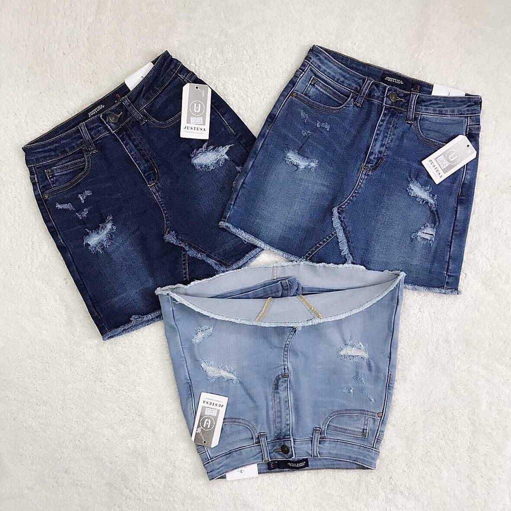[FREESHIP - ẢNH CHÍNH CHỦ] VÁY QUẦN jean tua RÁCH JUST.USA