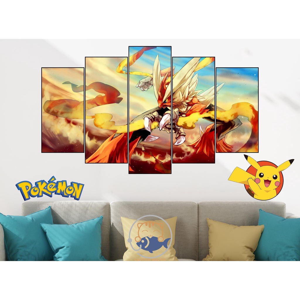 Tranh ghép dán tường Room Decor trang trí phòng ANIME POKEMON - BỘ 3