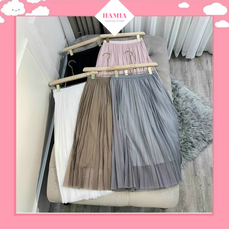 Chân váy xếp ly 2 lớp dáng dài công sở cho nữ [hàng Quảng Châu + ảnh thật]