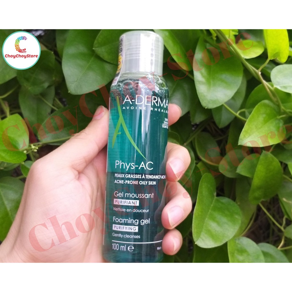 [TEM CTY] A-Derma Phys-AC Purifying Foaming Gel 100mL - Sữa Rửa Mặt Aderma PhysAc Cho Da Dầu, Mụn, Nhạy Cảm 100ml