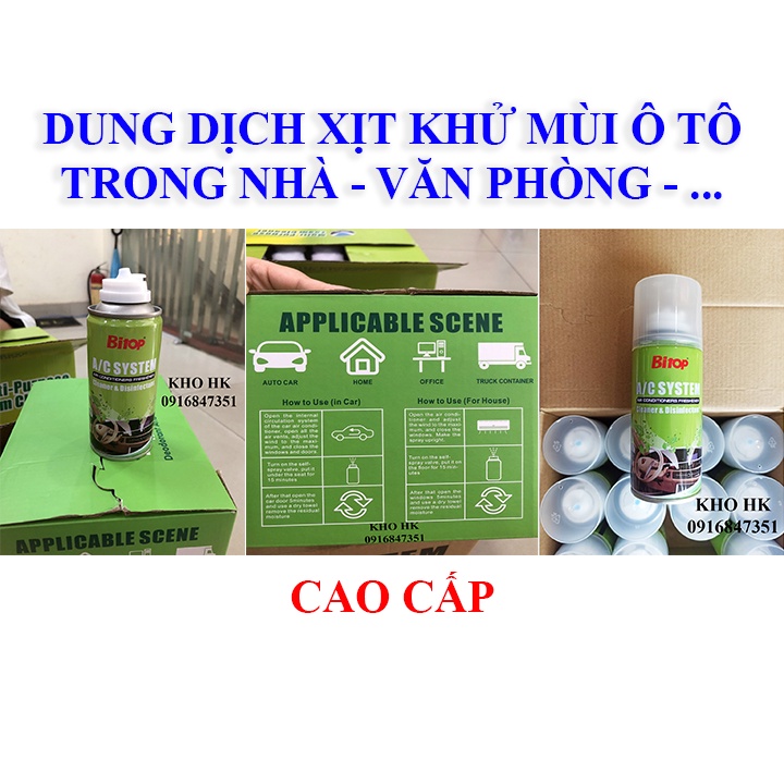 Xịt khử mùi điều hòa nội thất Oto - điều hoà Phòng làm việc - Khách sạn - Ôt...