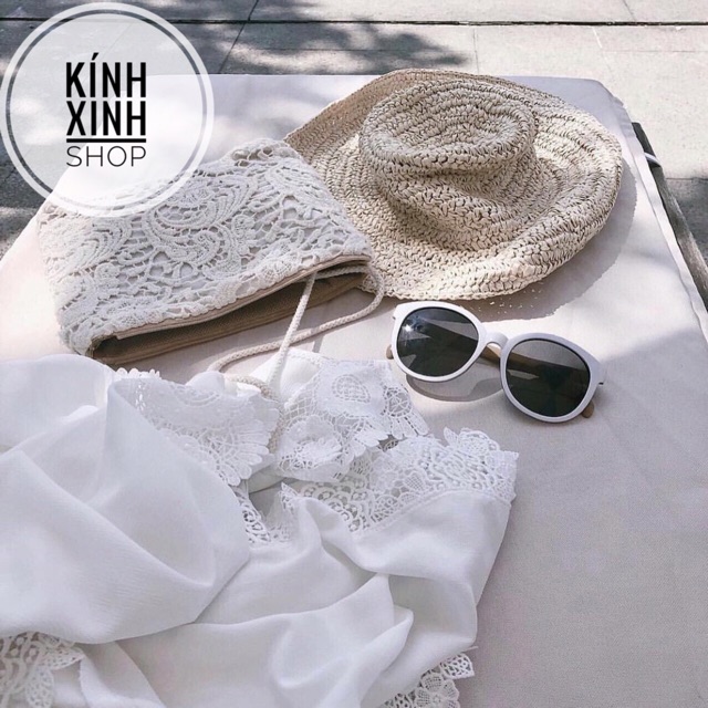 Kính râm trắng Mắt tròn thời trang ulzzang | BigBuy360 - bigbuy360.vn