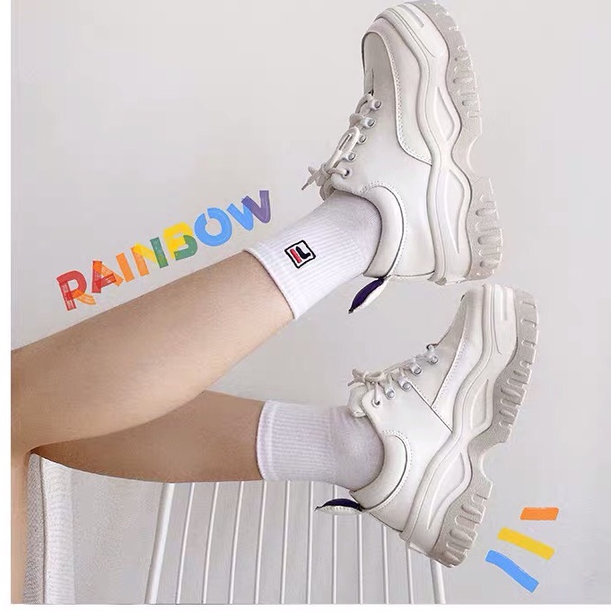 (SẮN 35 37 ĐEN -39 TRẮNG) GIÀY OXFORD NỮ ĐỘN ĐẾ - GIÀY BUỘC DÂY TĂNG CHIỀU CAO THỜI THỜI TRANG