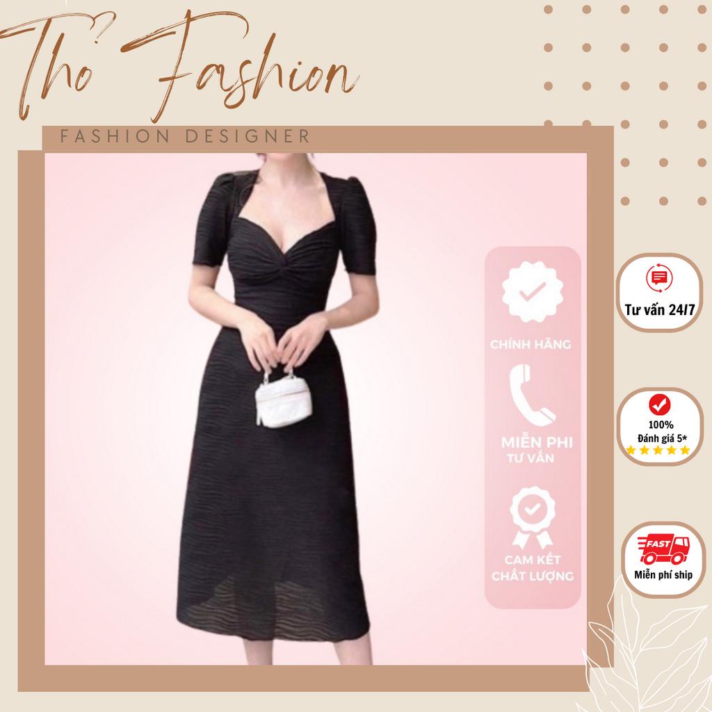 Váy Body Xoắn Ngực, dáng maxi, Chất Xốp sóng quảng châu cao cấp, Đầm Dự Tiệc