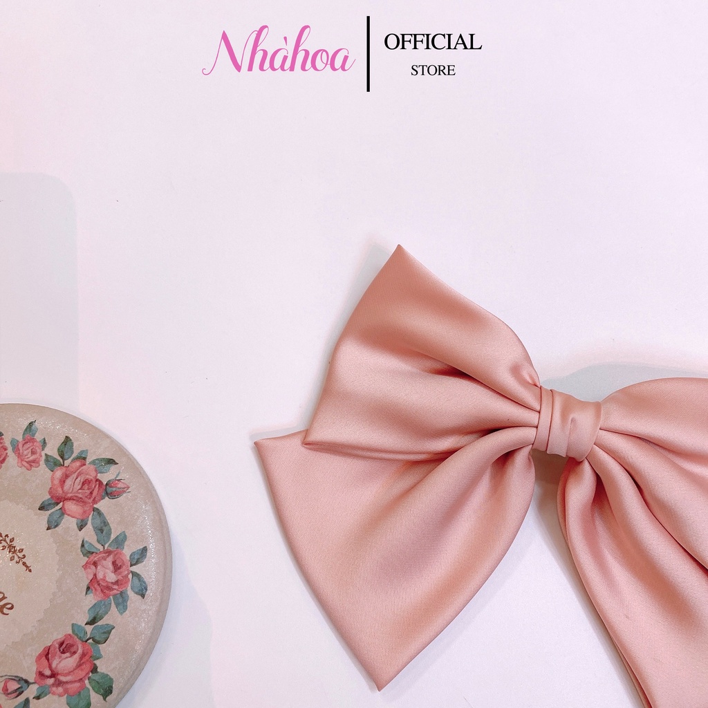 Kẹp Tóc Nơ Vải Lụa Cao Cấp - Chính Hãng NHÀ HOA