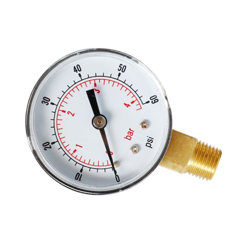 Đồng Hồ Đo Áp Suất zong Y50 52mm 1 / 4 BSPT 15,30,60,100,150,300PSI Độ Chính Xác Cao