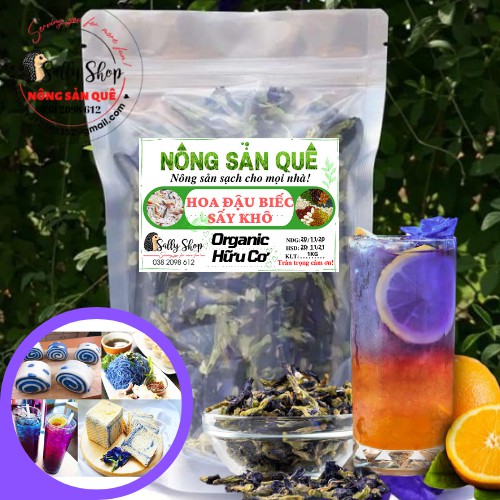 65gr Trà Hoa Đậu Biếc Hữu Cơ Organic Sấy Khô Sạch - Bông Đậu Biếc Pha Trà, Làm Bánh, Nấu Ăn - Nông Sản Quê- Sally Shop