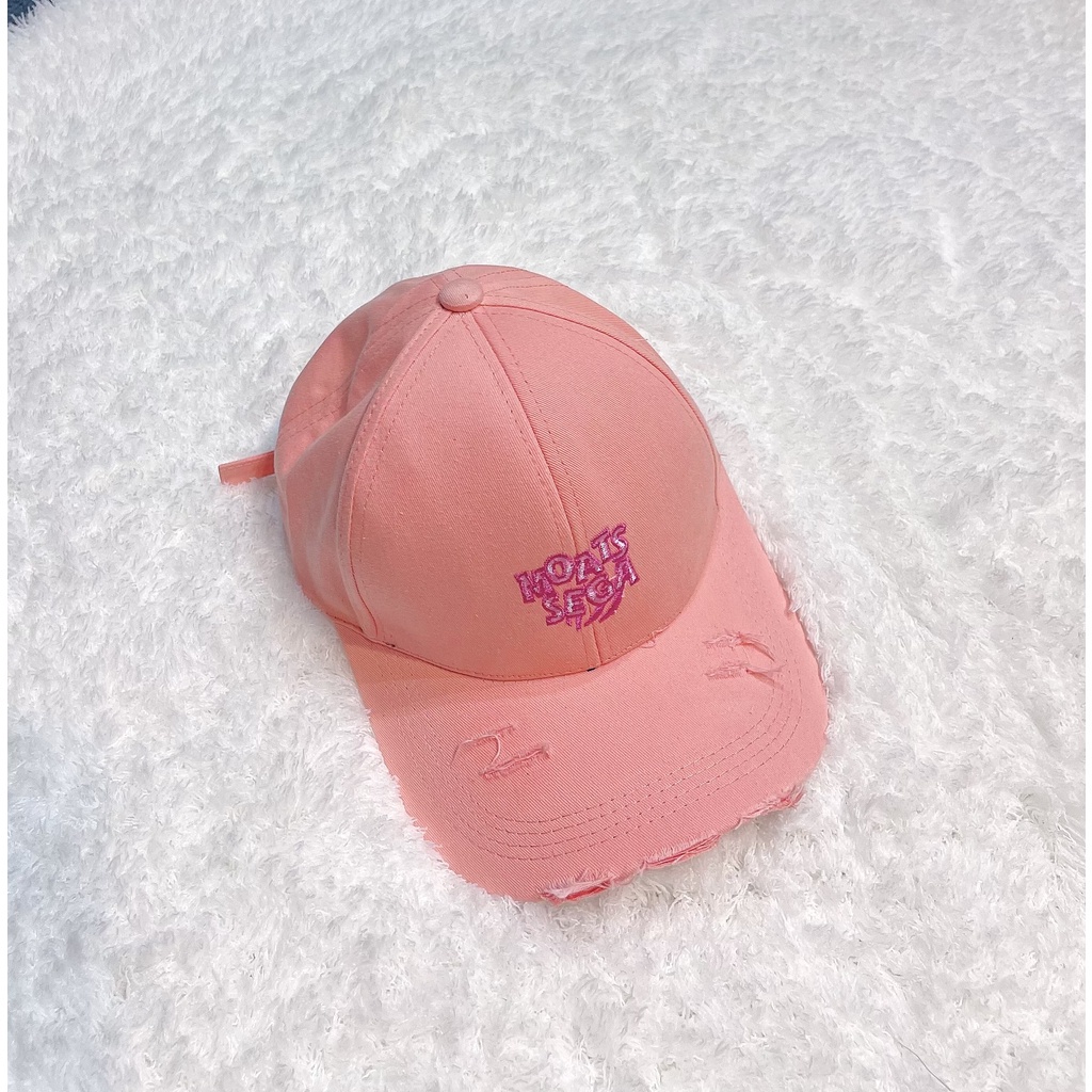 Mũ Lưỡi Trai Nón Kết Thêu Chữ Moats Sega Kiểu Rách Fashion 406 Phong Cách Ulzzang Form Unisex Nam Nữ - Hazo
