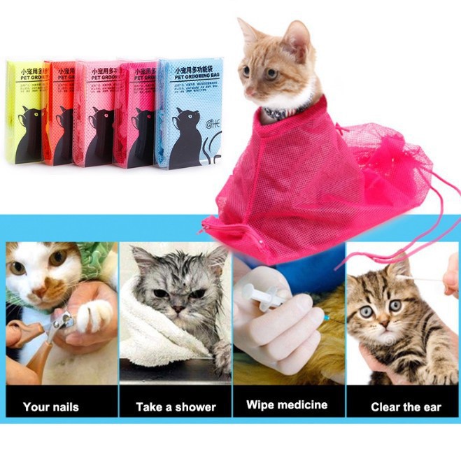 Túi lưới tắm, cắt móng cho mèo