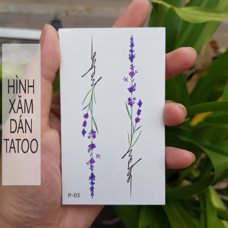 Hình xăm hoa diên vĩ lavender p03