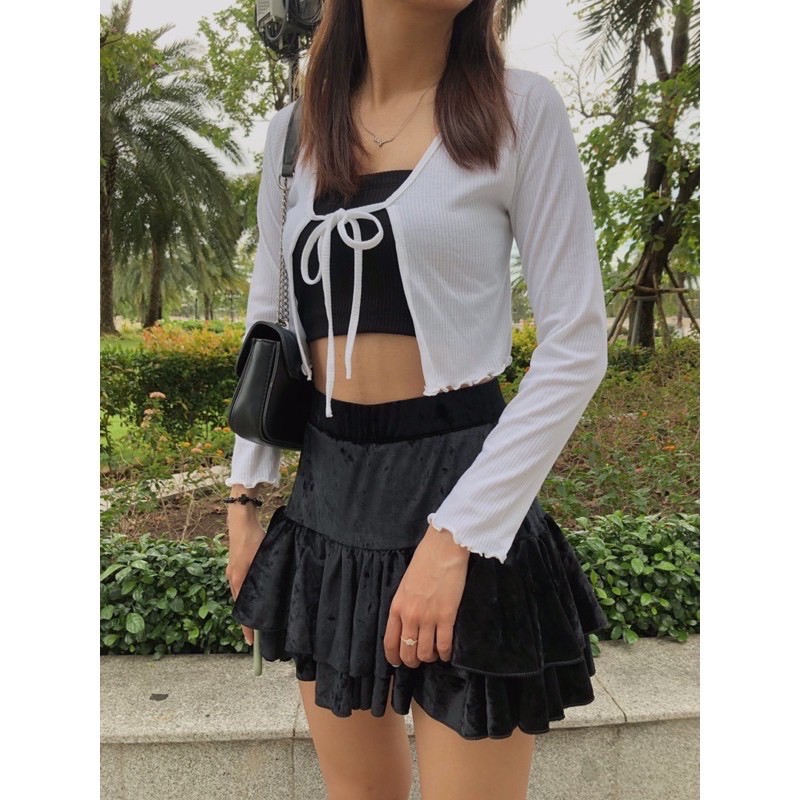 áo khoác kimono tay dài buộc dây cổ sexy