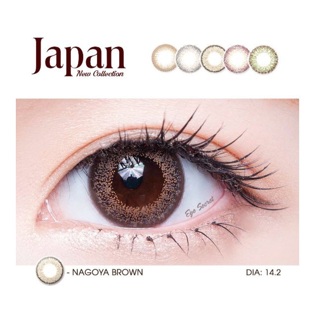 Kính áp tròng Eye Secret dùng 1 ngày màu Nagoya Brown, lens mắt màu nâu có độ cận - Lens Optic