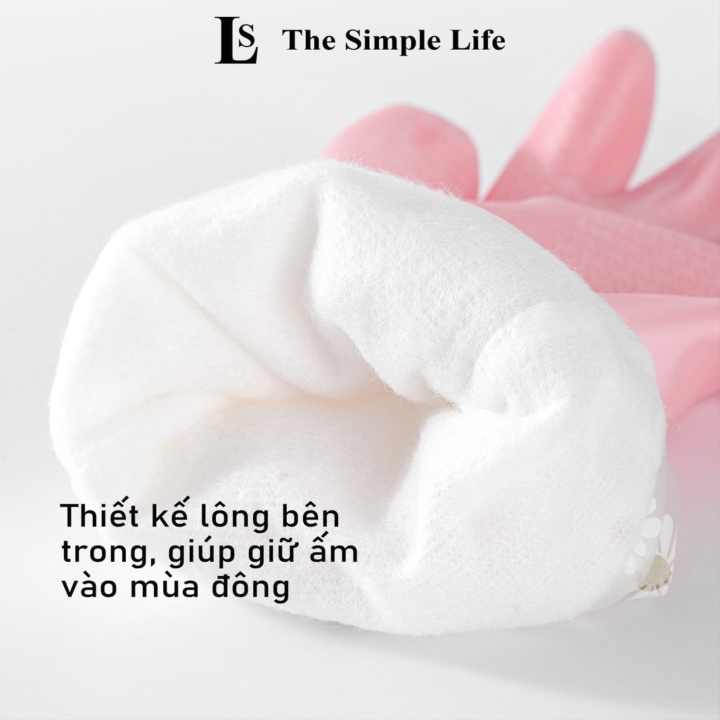 Găng tay rửa chén, bao tay cao su rửa chén, bát siêu dài lót nỉ chống trượt đa năng, cao cấp, bền bỉ [CHÍNH HÃNG]
