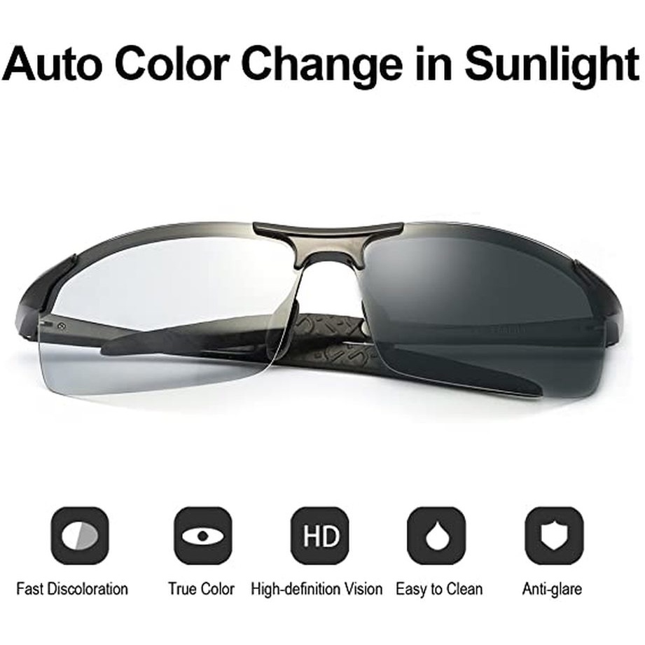 Kính mát phân cực chống tia uv thay đổi màu sắc phong cách cổ điển thời trang cho nam và nữ