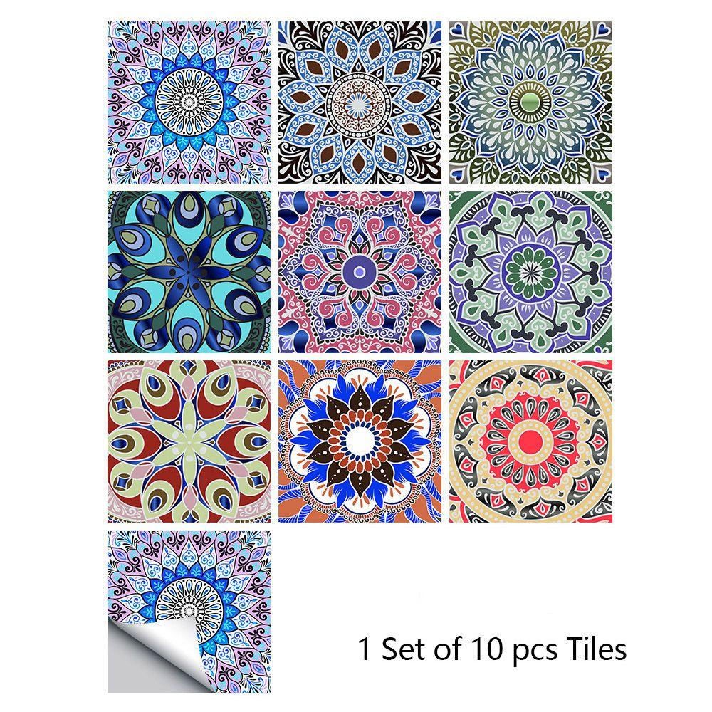 Set 10 Nhãn Dán Trang Trí Sàn Nhà Chống Thấm Nước