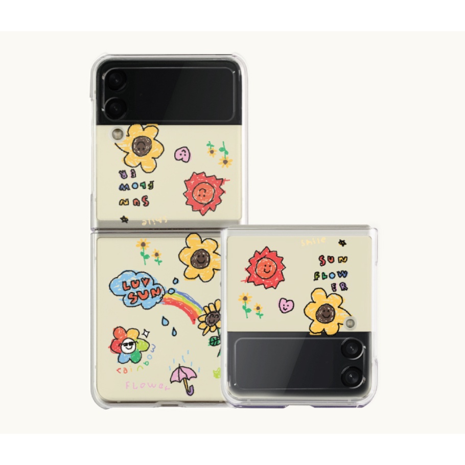 [SẴN] Ốp Samsung Z Flip 3/Z Flip 4 trong suốt in hình nhã nhặn có bản lề zflip3/ZFlip4/Z Flip3/Z Flip4