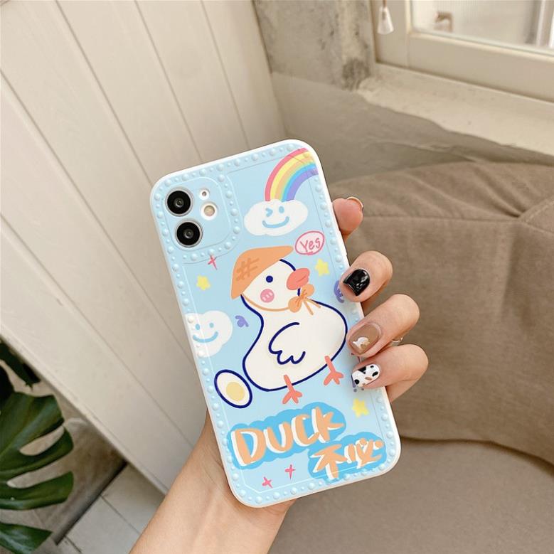 Ốp lưng iphone - Ốp iphone viền chấm bi Vịt - Duck 7plus/ 8plus / x / xs / xs max / 11 /11 promax Dino Case