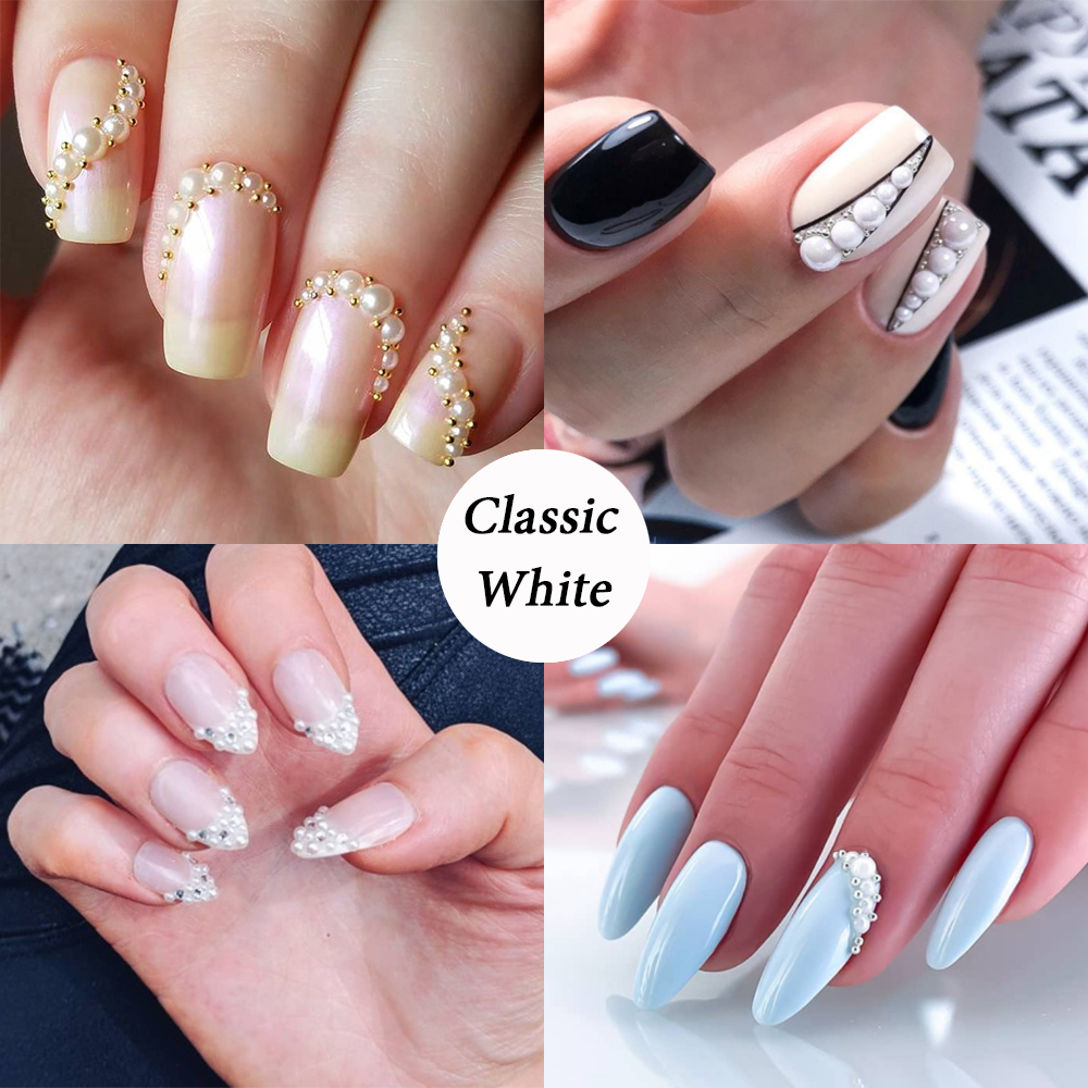 [Hàng mới về] Hộp phụ kiện hạt 3D 6 kích cỡ trang trí móng tay thời trang