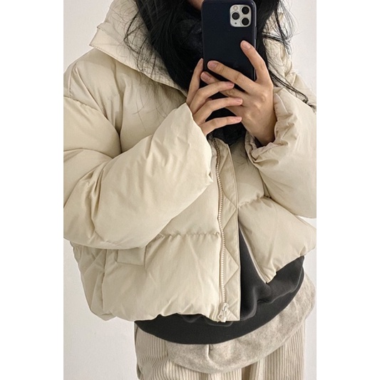 Áo phao form crop dáng ngắn/crop