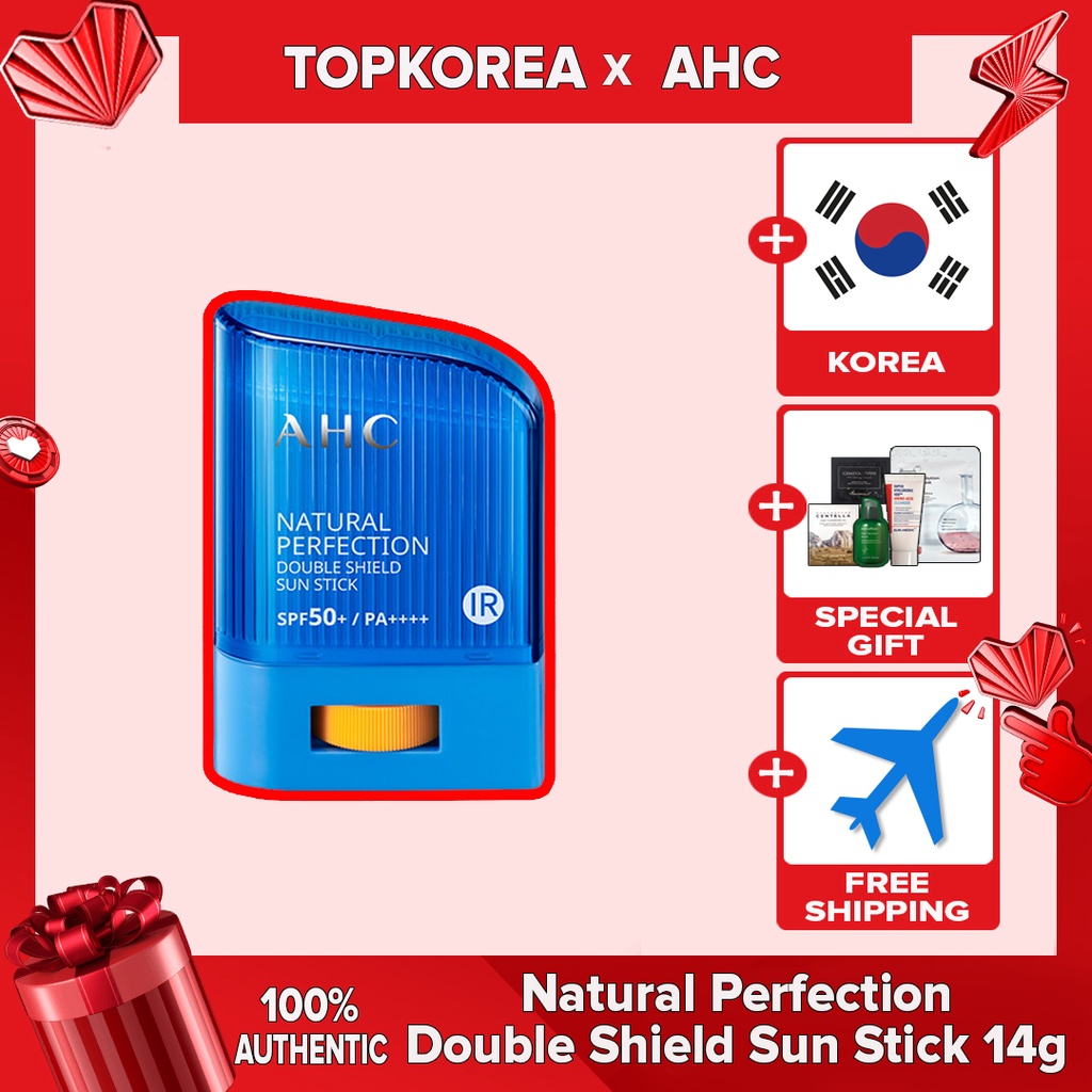 ///////  AHC Natural Perfection Double Shield Sun Stick 14g, 22g /////// Kem chống nắng AHC dạng thỏi bảo vệ gấp 2 lần 14g 22g / TOPKOREA