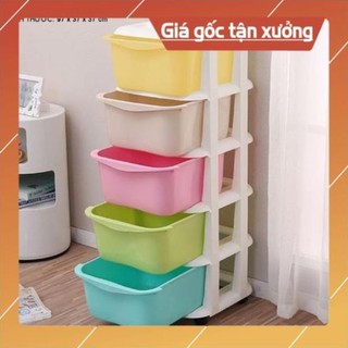 Tủ 5 tầng đa sắc có bánh xe