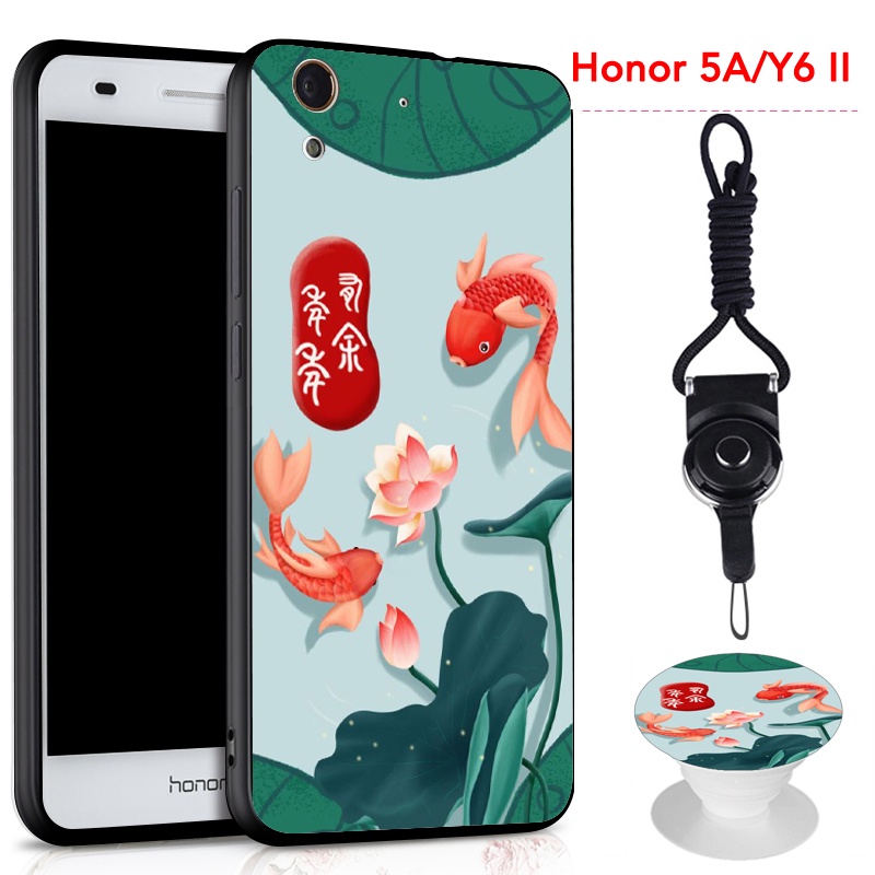 Ốp Điện Thoại Chống Sốc Có Dây Đeo Và Nhẫn Đỡ Cho Huawei Honor 5a / Y6 Ii