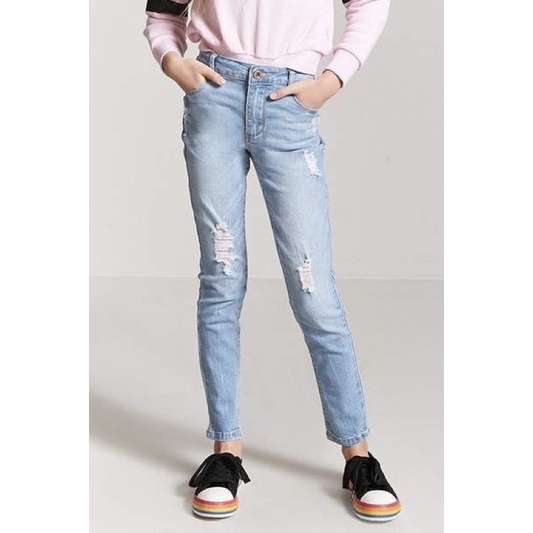 Quần Jean Bé Gái Skinny Rách F21