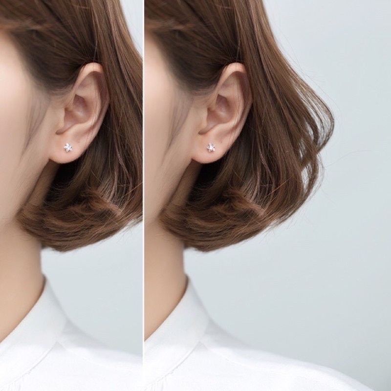 Khuyên tai bạc cho bạn gái gắn đá hình sao