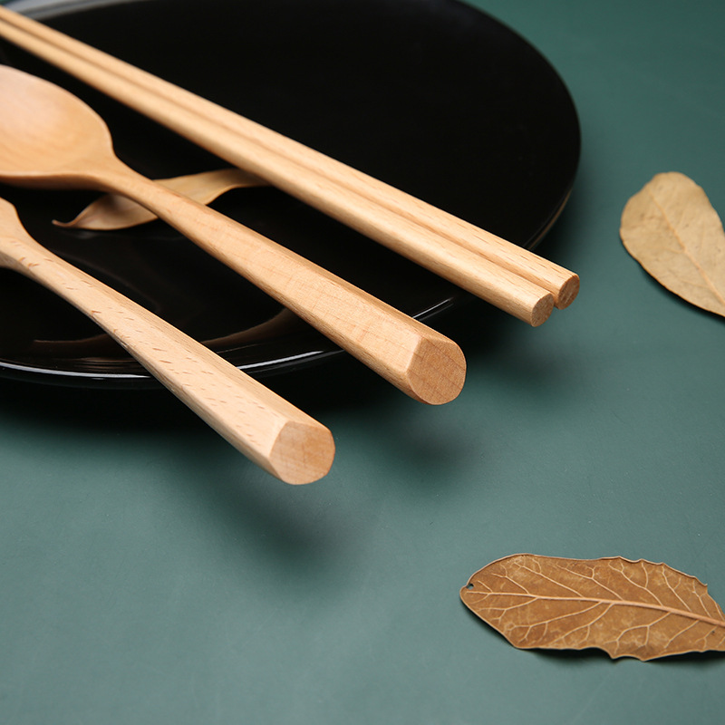 Muỗng/nĩa gỗ phong cách Nhật Bản cao cấp