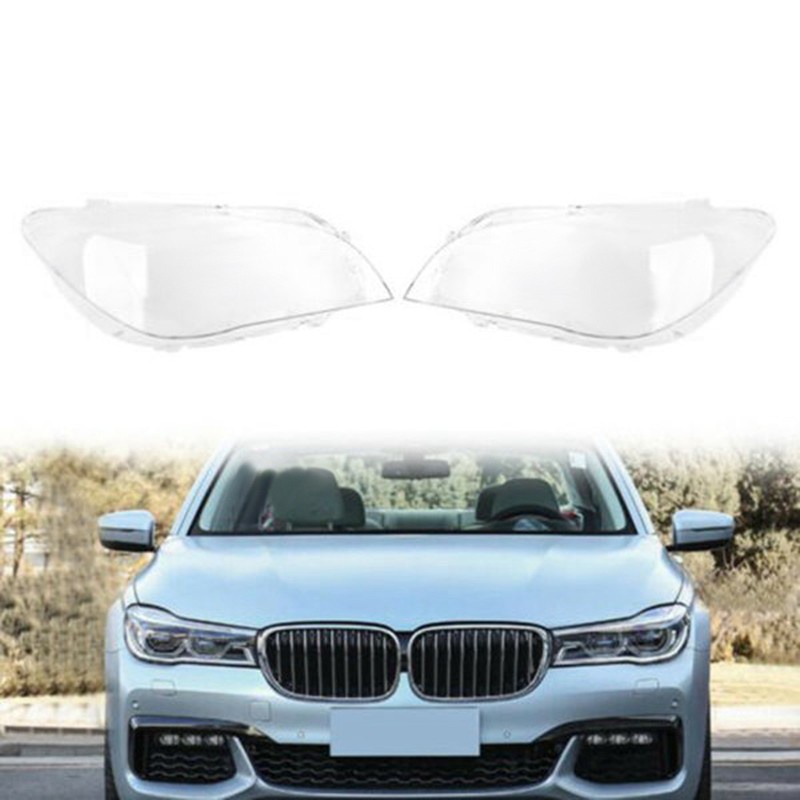 2 Pcs Front Head Light Lamp Lens Cover Shade For-BMW F02 F01 7 Series 740I 740Li 750I 750Li 760I 2009-2015 Left & Right