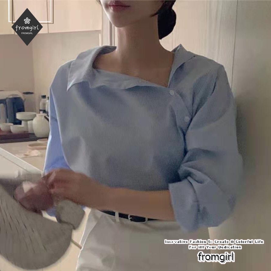 Áo Sơ Mi chiffon Tay Dài Họa Tiết Kẻ Sọc Phong Cách retro Thời Trang Xuân Hè Mới 2022 Dành Cho Bạn Nữ