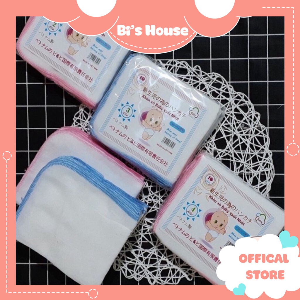 🌟 Khăn sữa xô Nhật - Khăn sữa xô nhật loại 2-3-4 lớp  cho bé sơ sinh 🍀