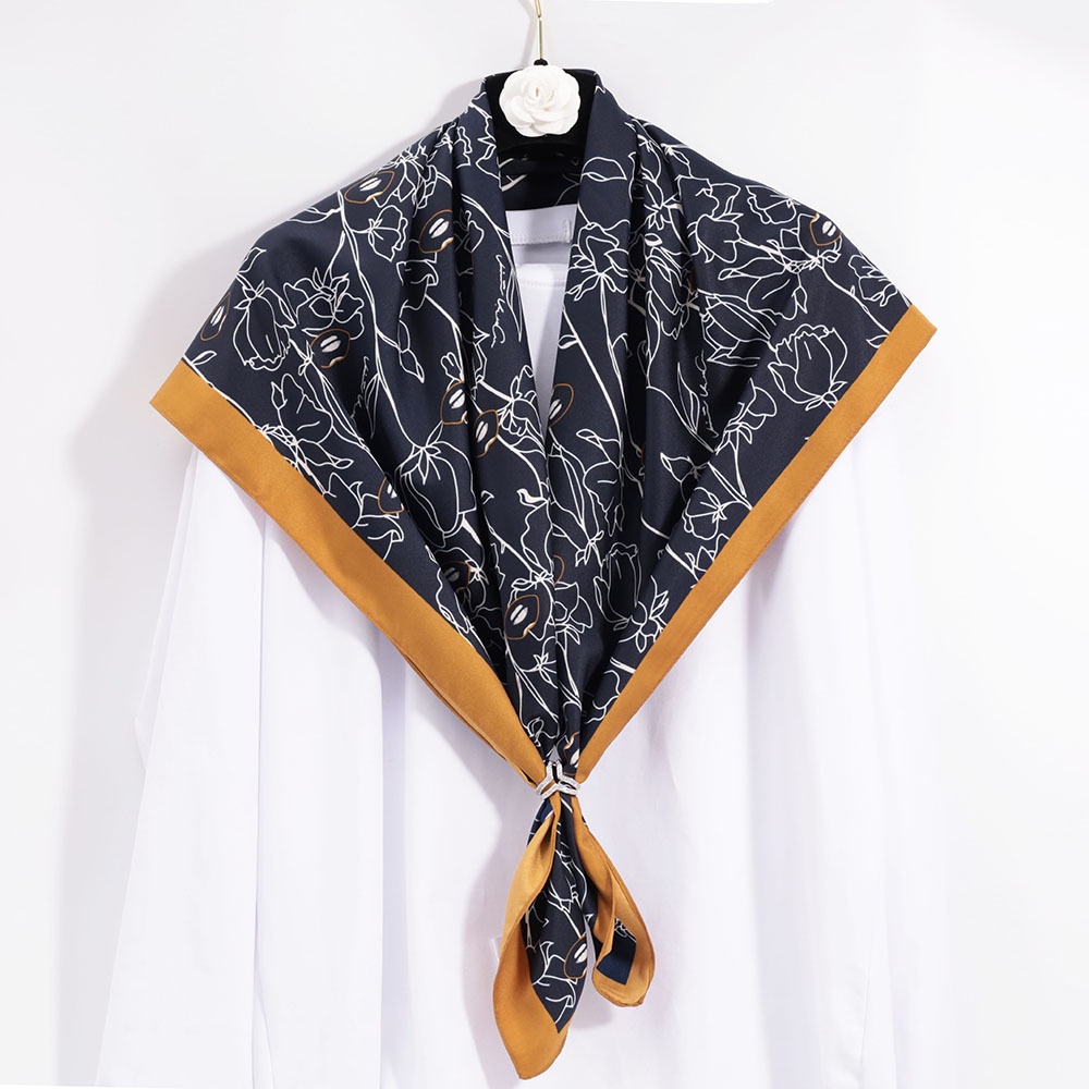 Khăn Choàng Lụa Chống Nắng Thoáng Khí 90cm (35.4inch) Thời Trang Cho Người Hồi Giáo Tudung WJ1007-15 - 02