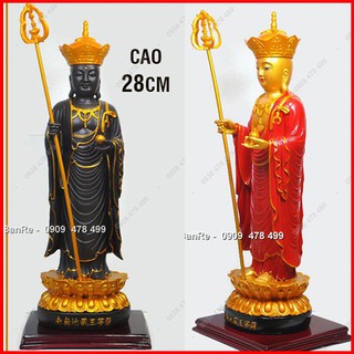 Tượng Phật Địa Tạng Vẽ Mỹ Thuật Áo Cà Sa - Đứng Cao 28cm - 6818.1