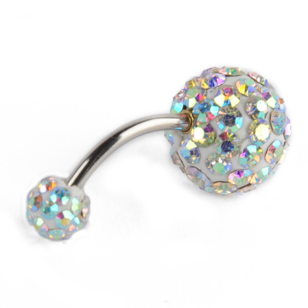 Khuyên rốn bằng thép phẫu thuật đính đá quý nhiều màu thích hợp múa bụng Shamballa