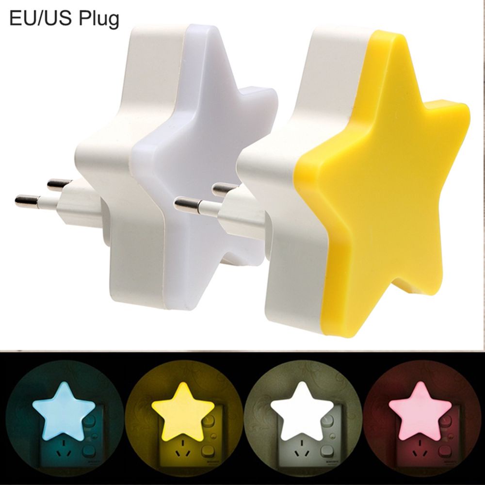 Đèn Ngủ Mini Cảm Biến Ánh Sáng Hình Ngôi Sao Dễ Thương