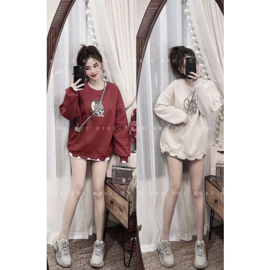 Áo Nỉ Bông Nữ Hình Mickey Dày Dặn - Hl