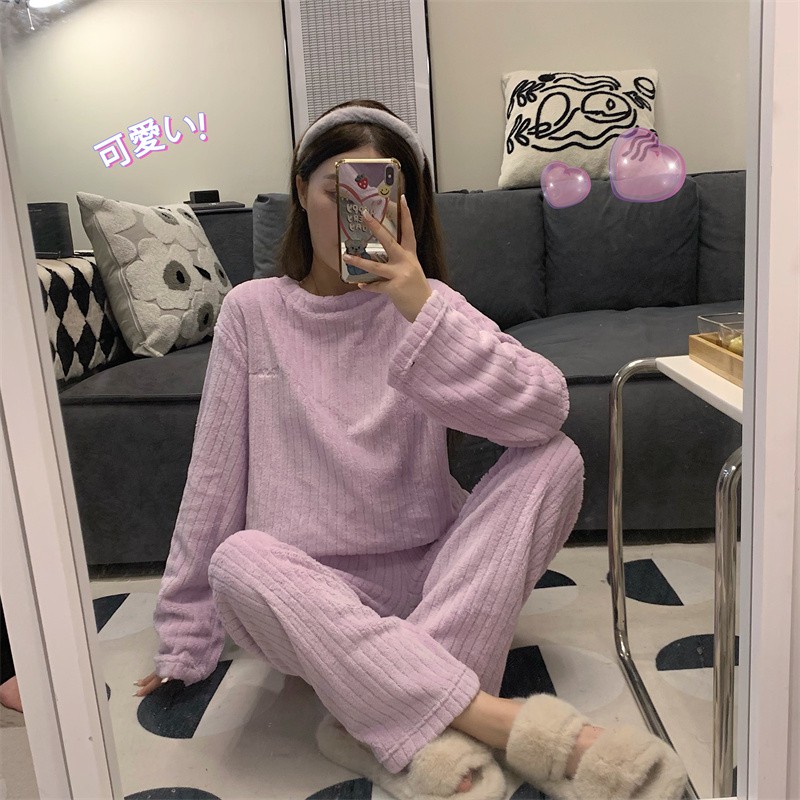 BỘ ĐỒ NGỦ NHUNG NỈ MÙA ĐÔNG DỄ THƯƠNG