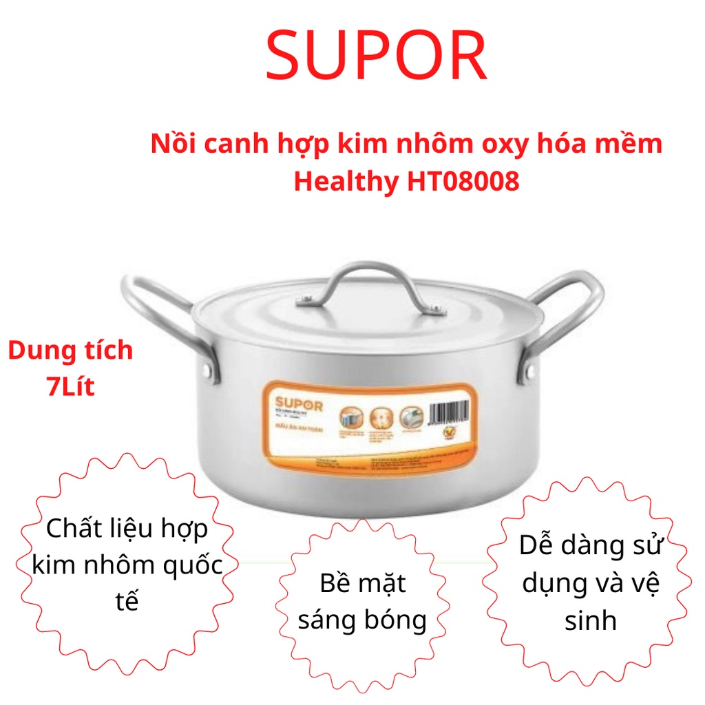 Nồi canh hợp kim nhôm oxy hóa mềm Healthy HT08008-4