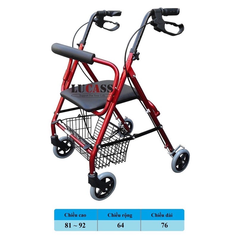 Khung Tập Đi W-14 Hàng Lucass Cao Cấp Có Tay Phanh,Có Ghế Ngồi, Giỏ Đựng Và Bánh Xe