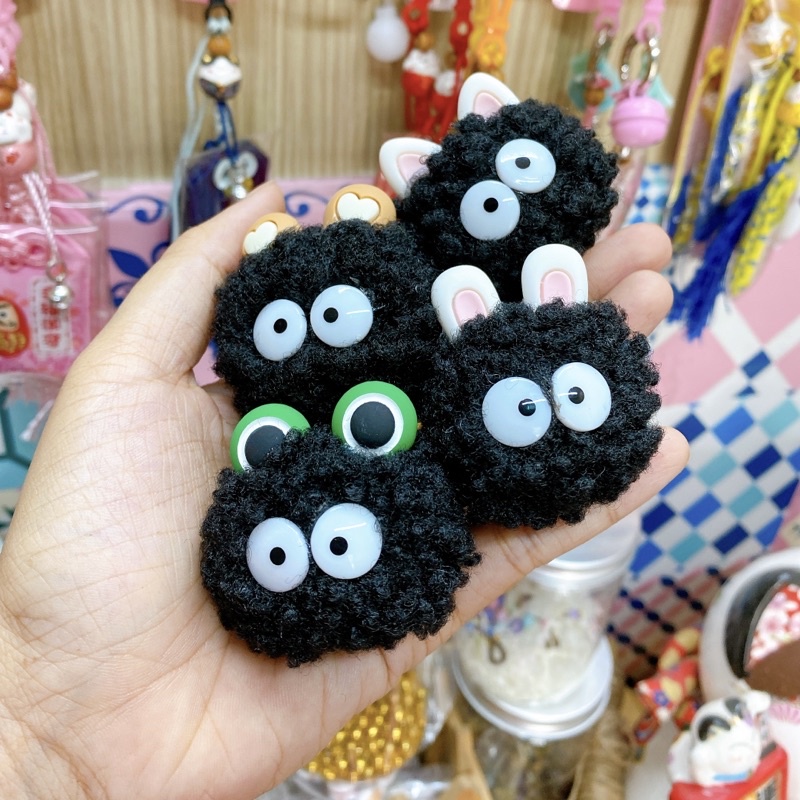 🌈CÓ SẴN🌈🌸Móc khoá cục bông Bồ hóng màu pastel siu cute đáng iuuu