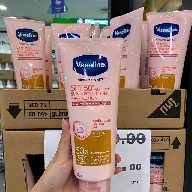 Sữa Dưỡng Thể Vaseline Tuýp 320ml và Viên kích trắng Alpha Arbutin 3 Plus+ Thái Lan