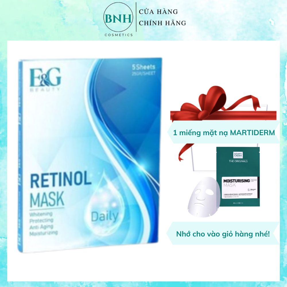 Mặt nạ Retinol E&G Beauty Daily trắng sáng căng bóng, Mask chống lão hóa 25g x 5 miếng 1 Hộp