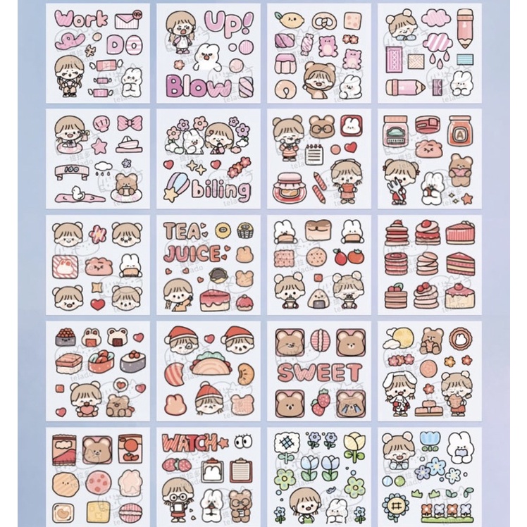 -Sticker cute/Set 10 tấm hình dán dễ thương Butter Rabbit Holiday trang trí sổ bullet journal Tẻn Tẻn