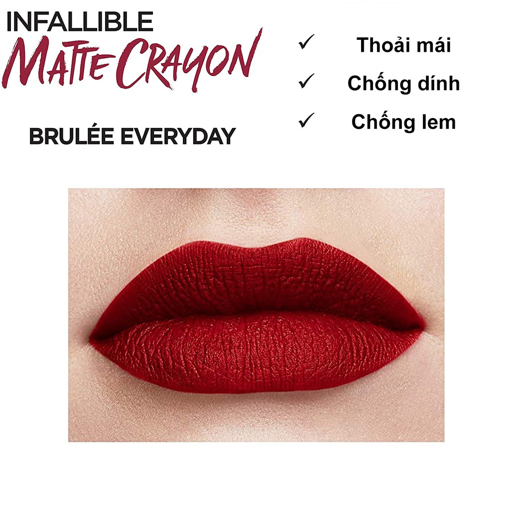 [Chính Hãng] Son Lì Bút Chì L'Oreal Matte Lip Crayon 508 Brulee Everyday